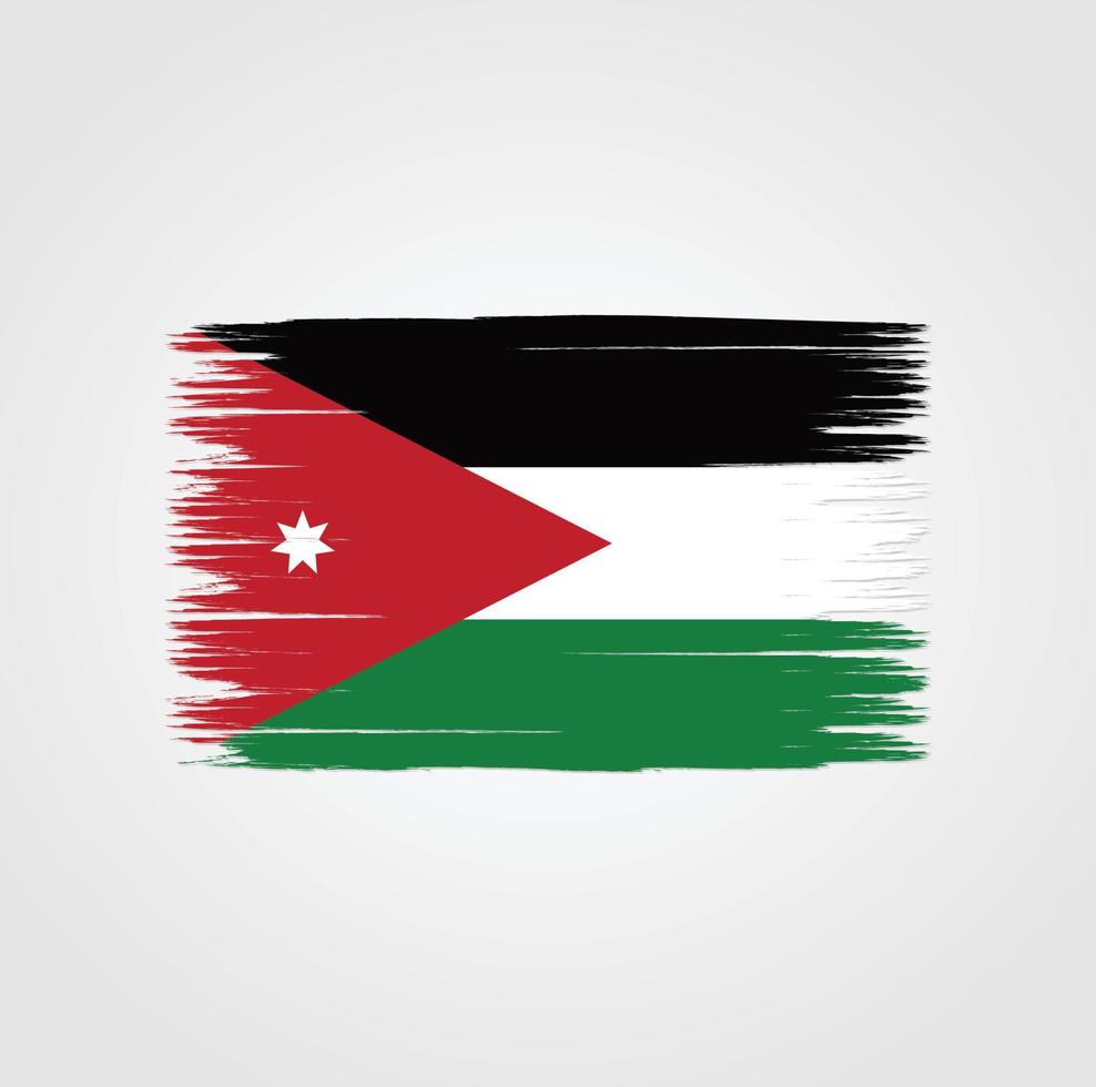 Flag of Jordan with brush style vector