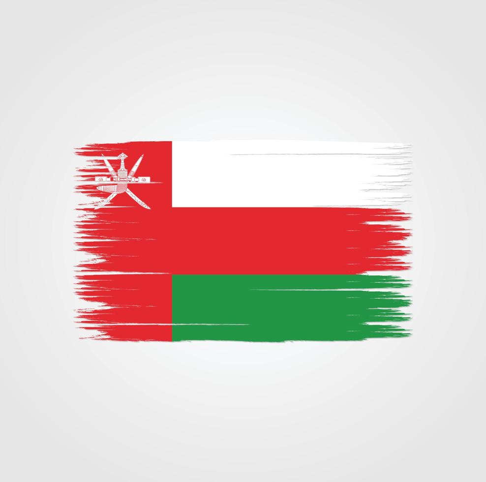 Flag of Oman with brush style vector