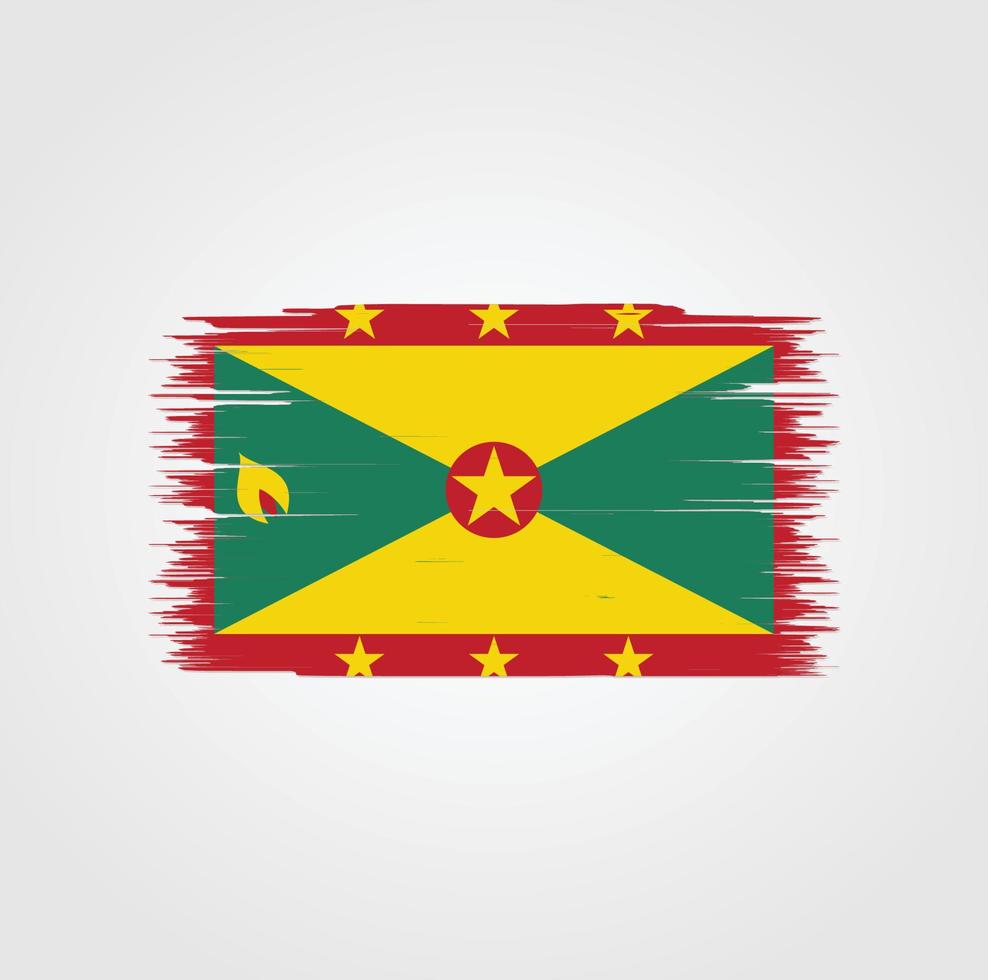 Grenada Flag with brush style vector