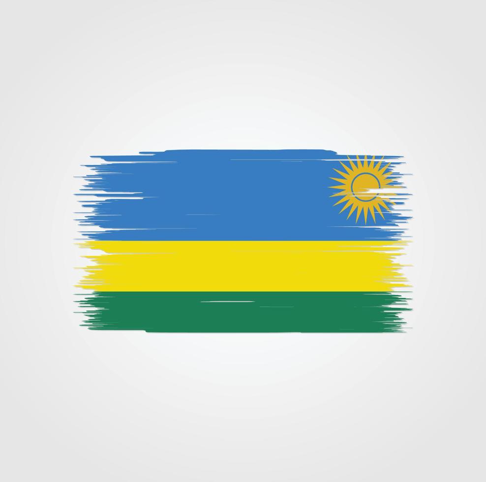 Rwanda Flag with brush style vector