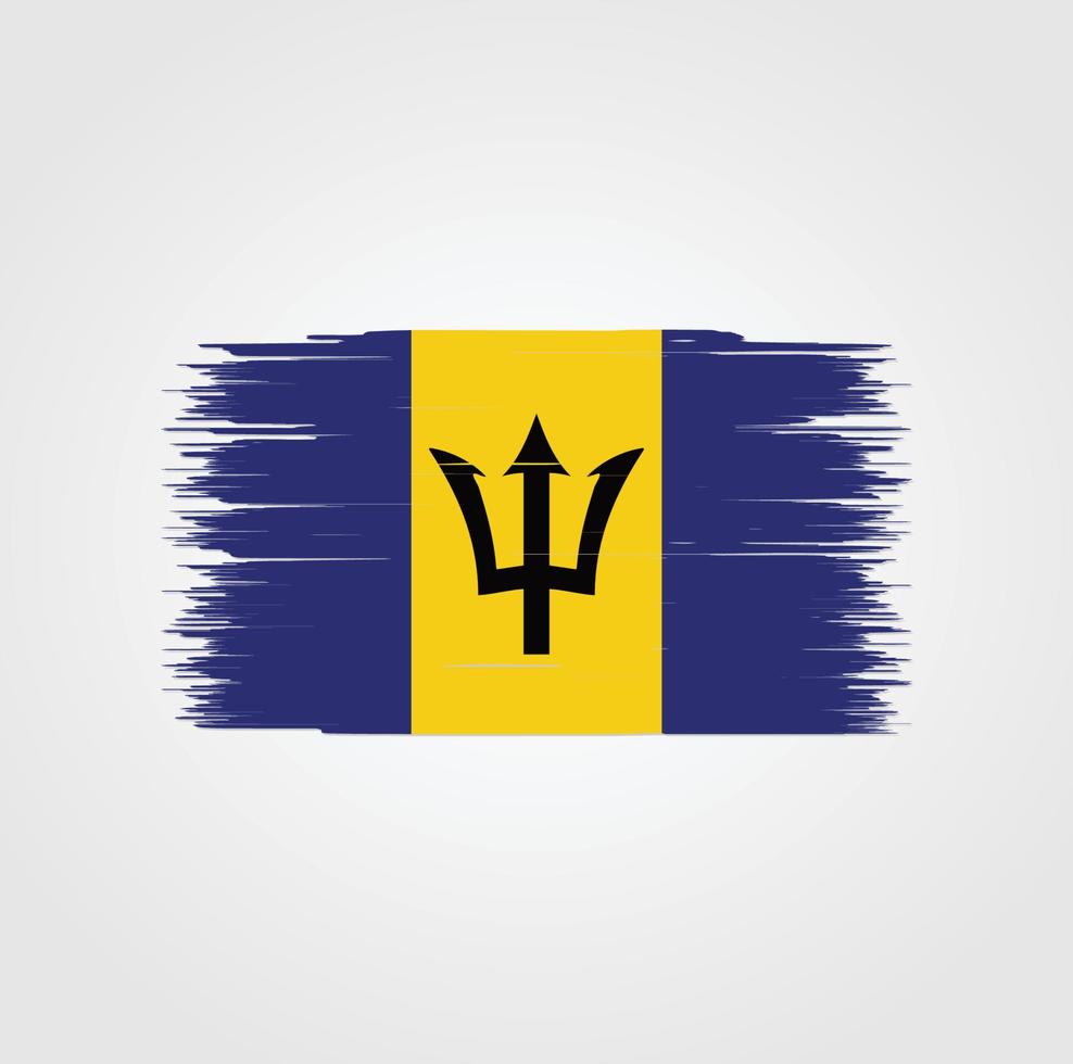 Barbados Flag with brush style vector