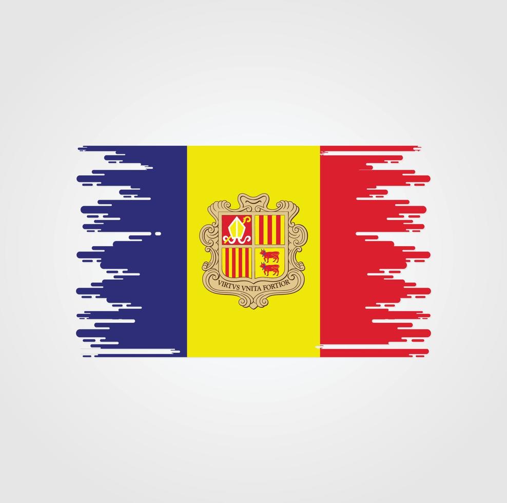 Andorra Flag With Watercolor Brush style design vector