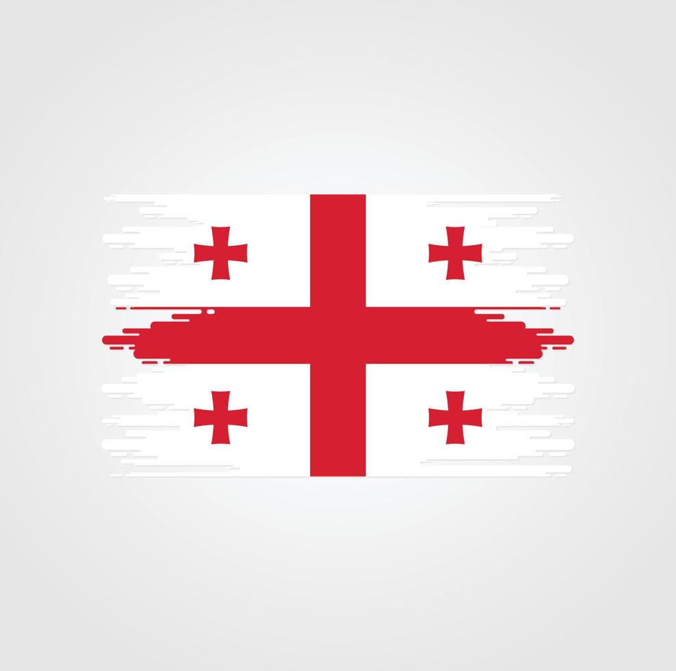 bandera de georgia con diseño de estilo de pincel de acuarela vector