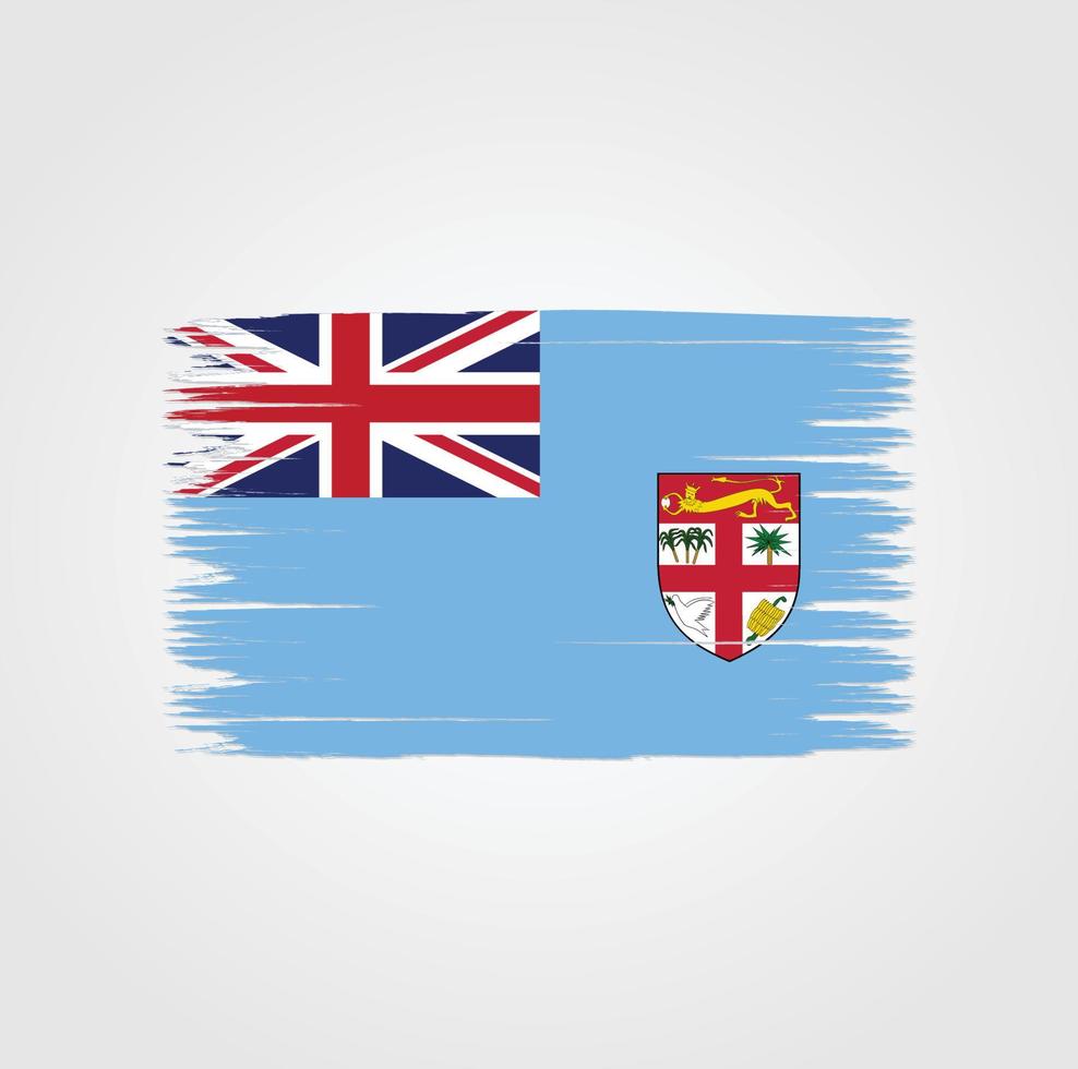Flag of Fiji with brush style vector