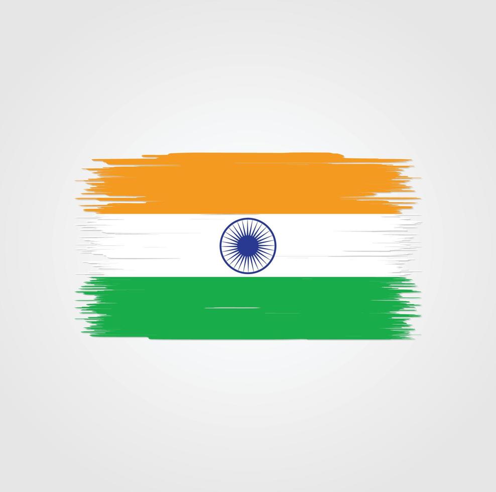 India Flag with brush style vector