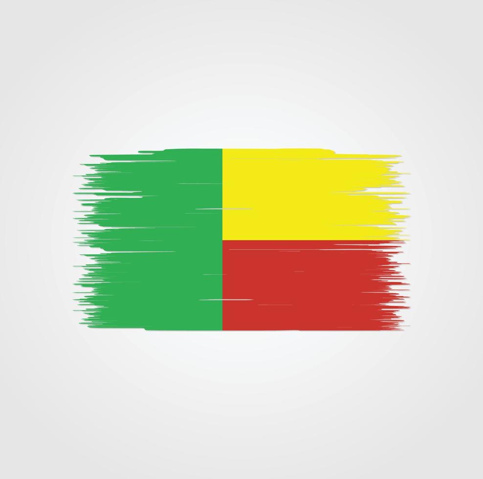 bandera de benin con estilo de pincel vector