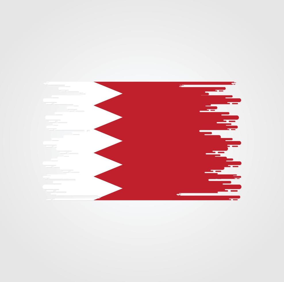 Bahrain Flag With Watercolor Brush style design vector