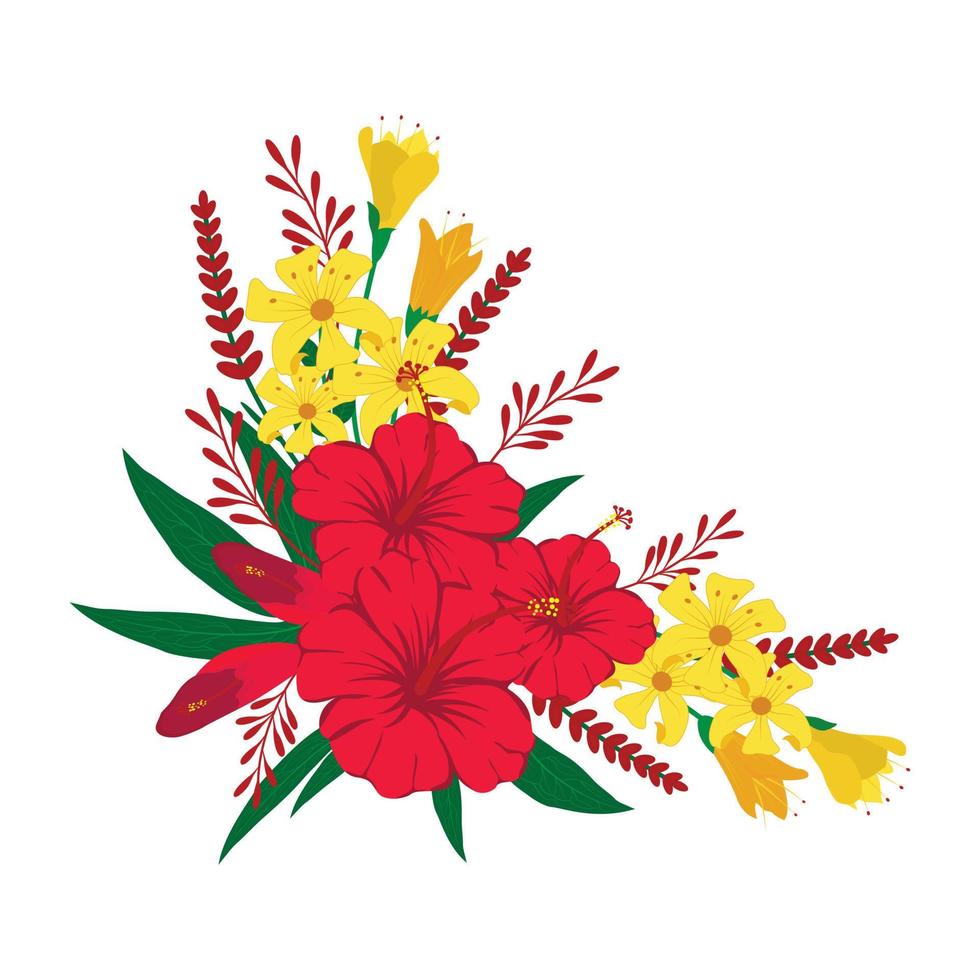 vector de diseño floral de flor roja,