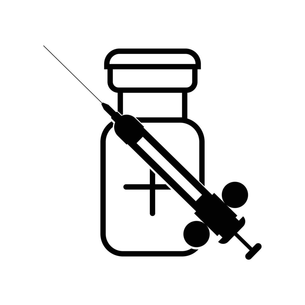 Injections line icon. Syringe, needle, medication. Treatment concept. Can be used for topics like medicine, vaccination, immunization, COVID-19. vector icon design