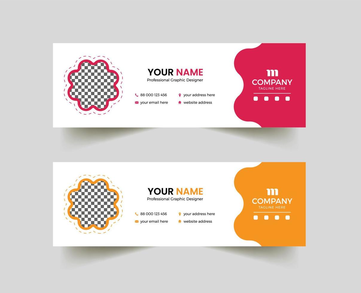 Awesome star round shape email signature design vector