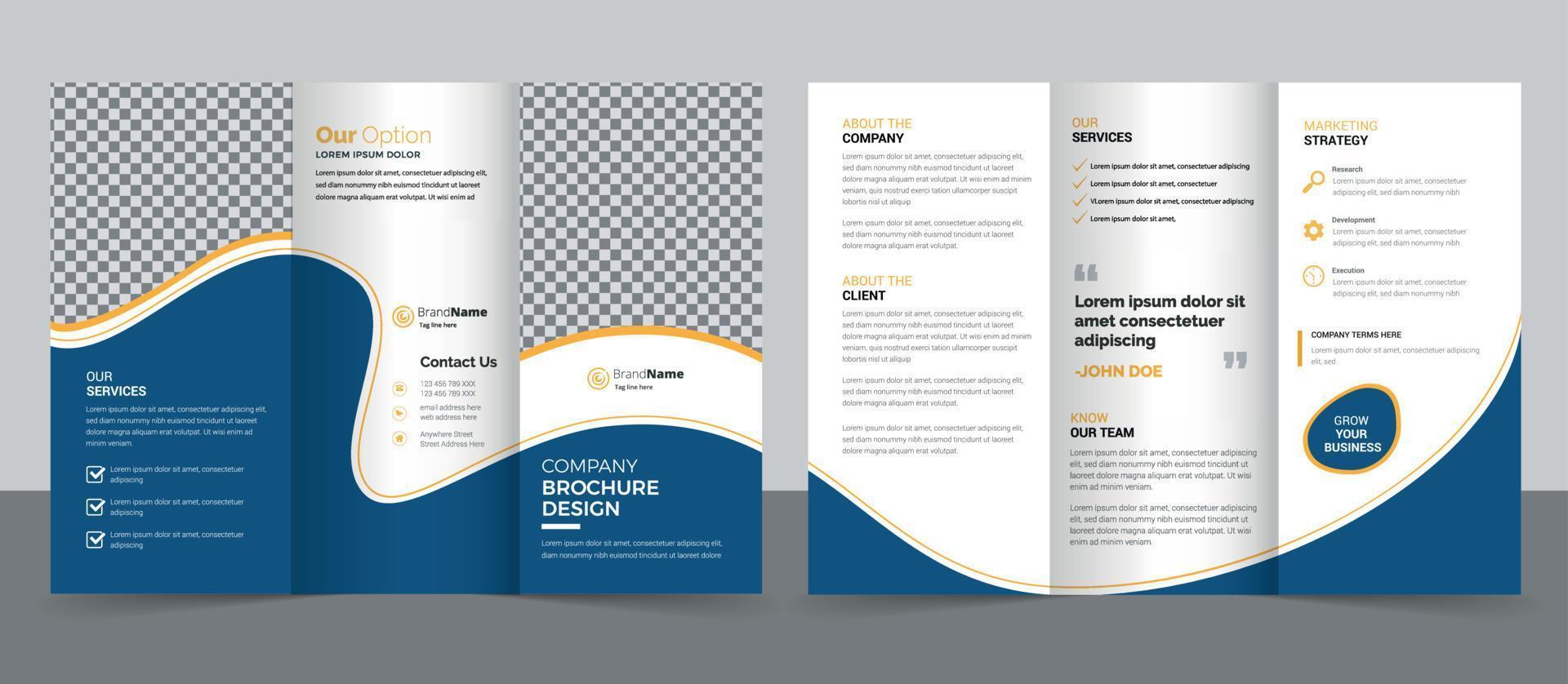 Corporate Business Trifold Brochure Template Design. vector