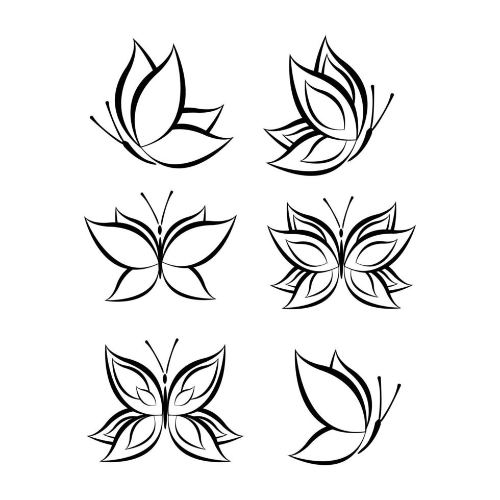 Butterfly line art Design vector