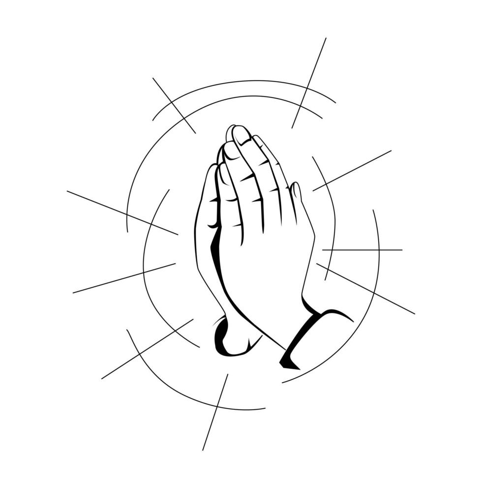praying hand design illustration vector