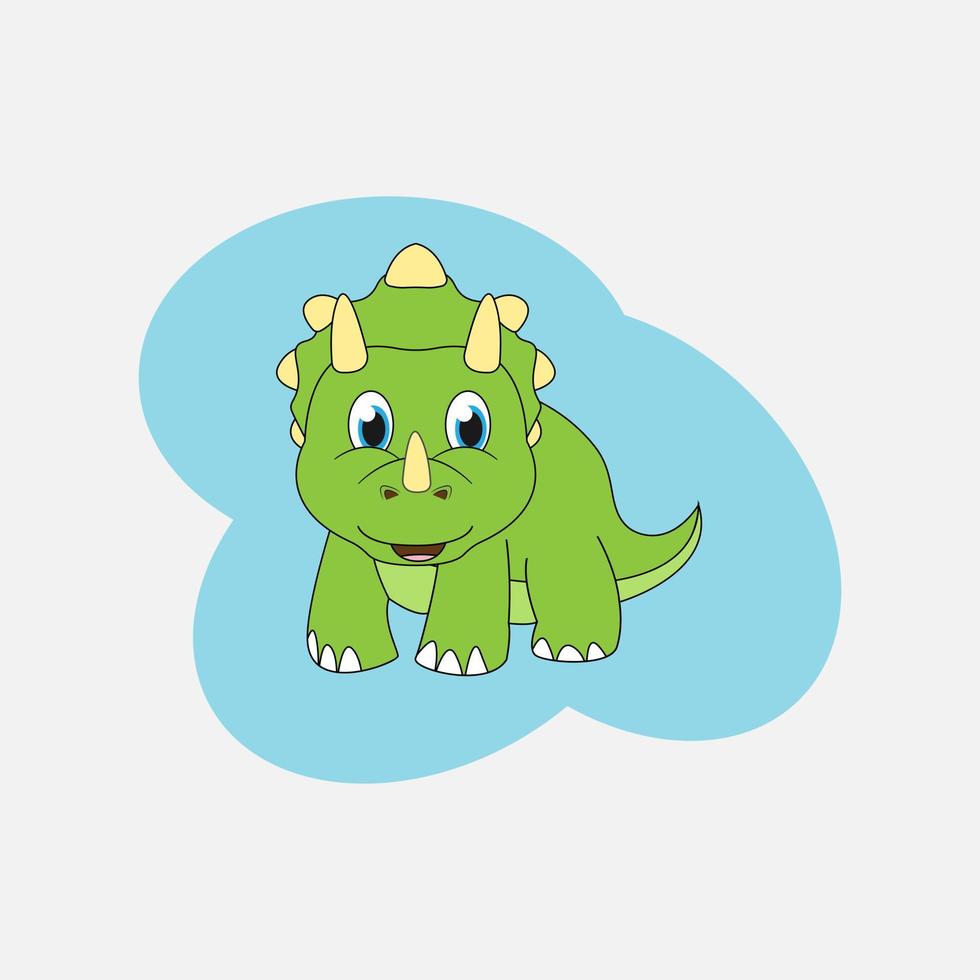 cute dinosaur animal cartoon illustration vector