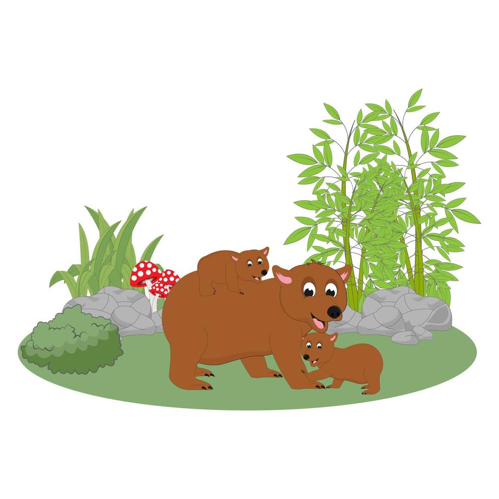 cute bear animal cartoon illustration vector
