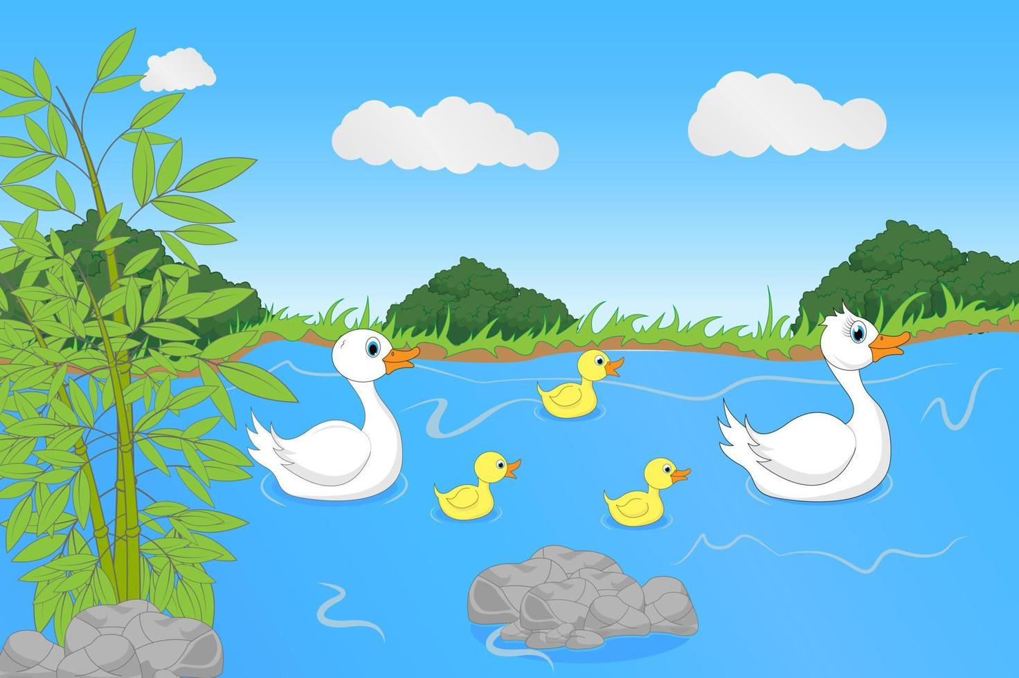 cute duck animal cartoon illustration vector