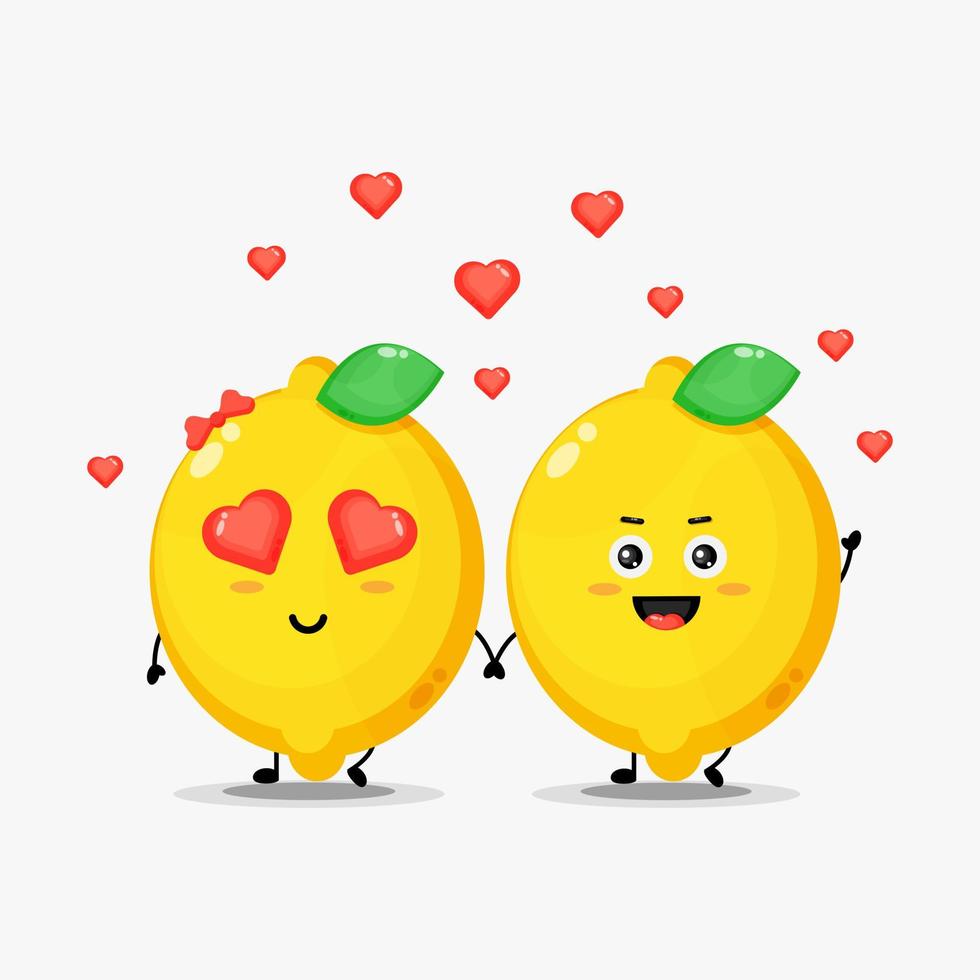 Cute lemon fall in love vector