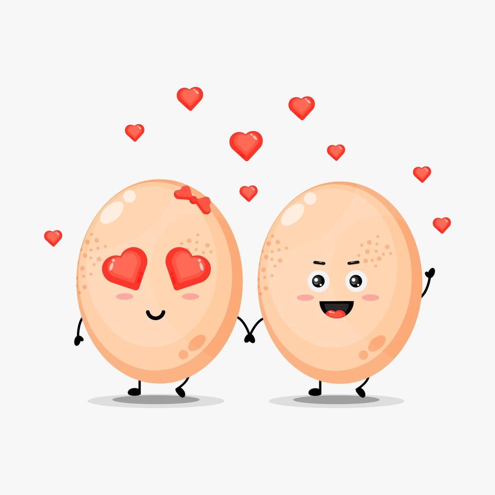 Cute egg fall in love vector