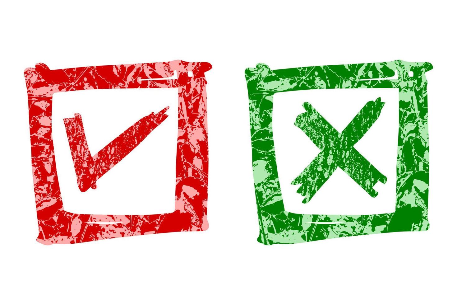 Tick and cross  signs. Checkmark OK and X icons. vector