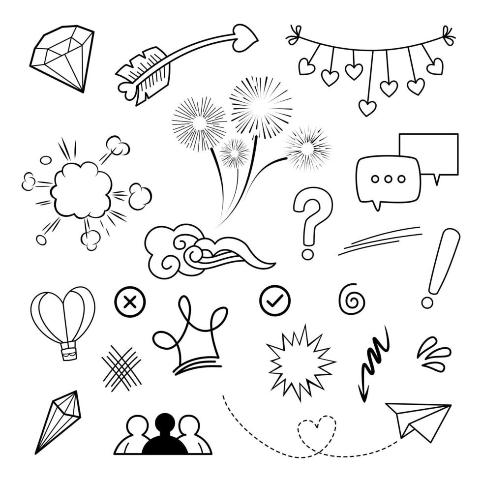 Doodle element vector set, for concept design.