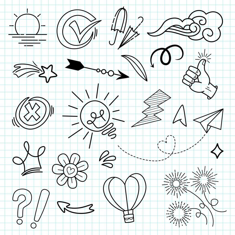 Doodle element vector set, for concept design.