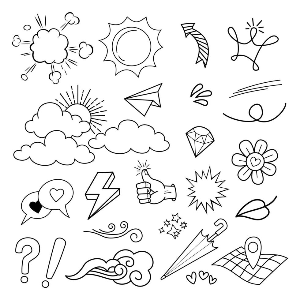 Doodle element vector set, for concept design.