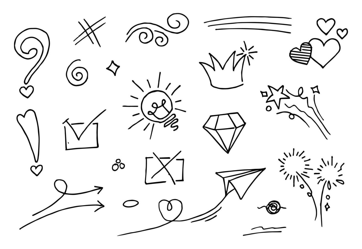 Doodle element vector set, for concept design.