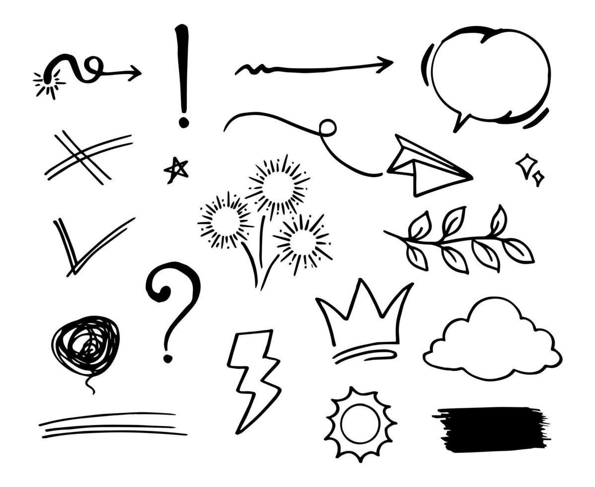 Doodle element vector set, for concept design.