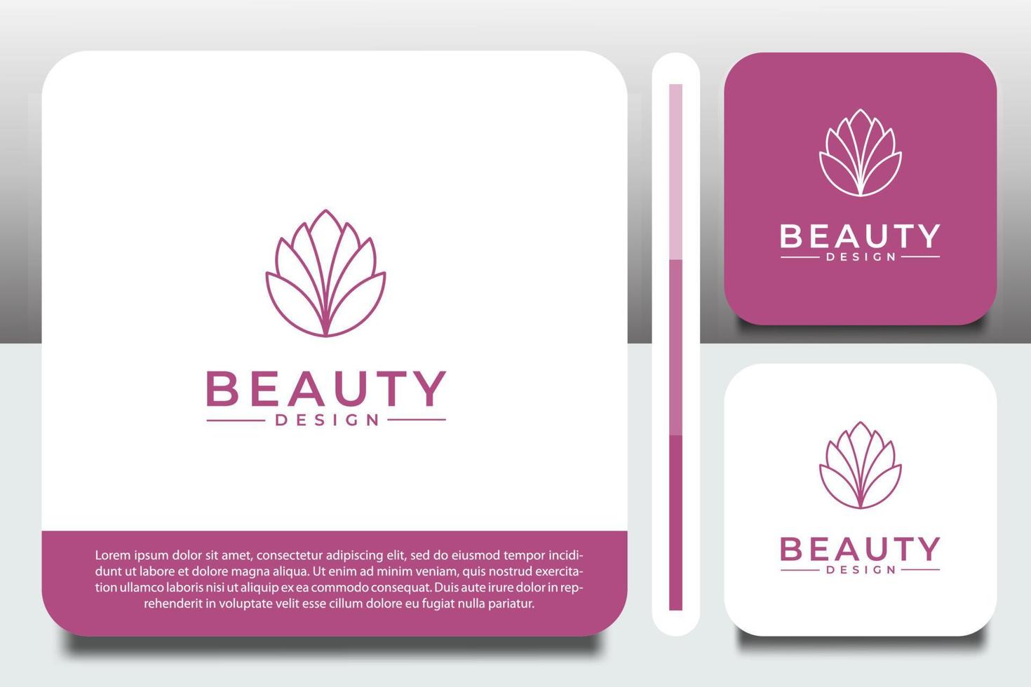 logo design template, with flower petal outline icon vector