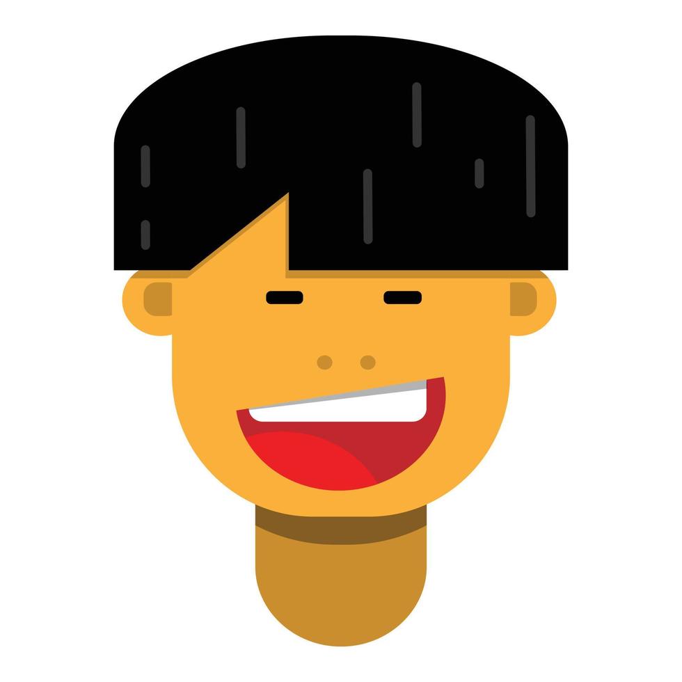 Smiling Chinese boy face. vector