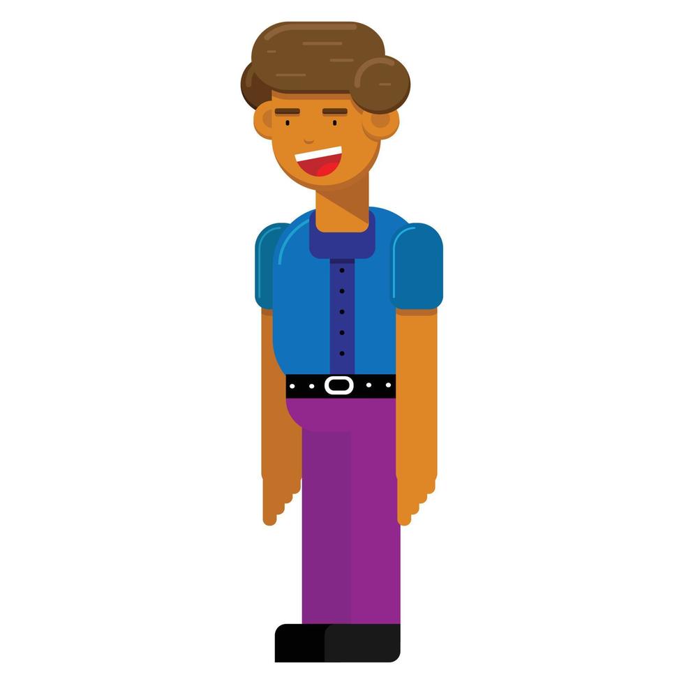 Smiling standing boy. Flat style vector illustration.