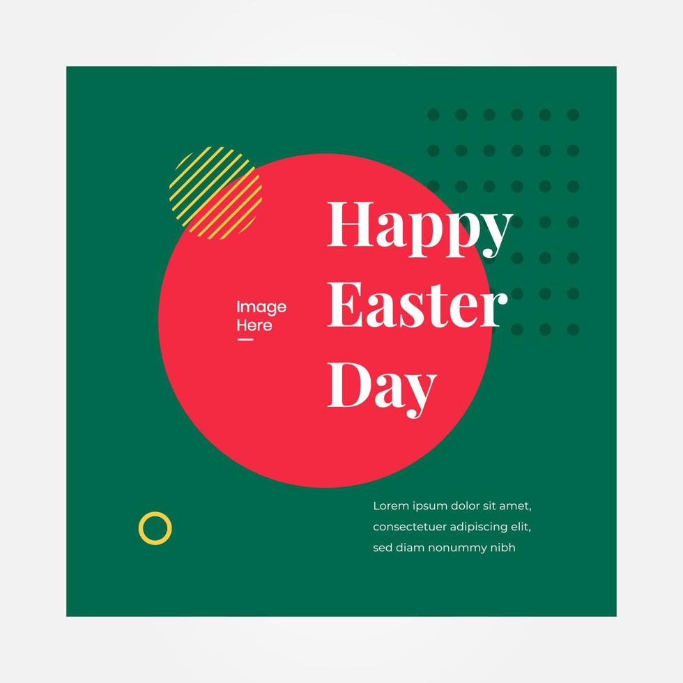 Set post banner square happy easter social media template. Vector layout. Campaign promo