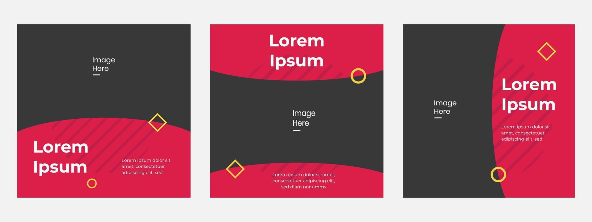 Set post banner square social media template. Vector layout. Campaign promo