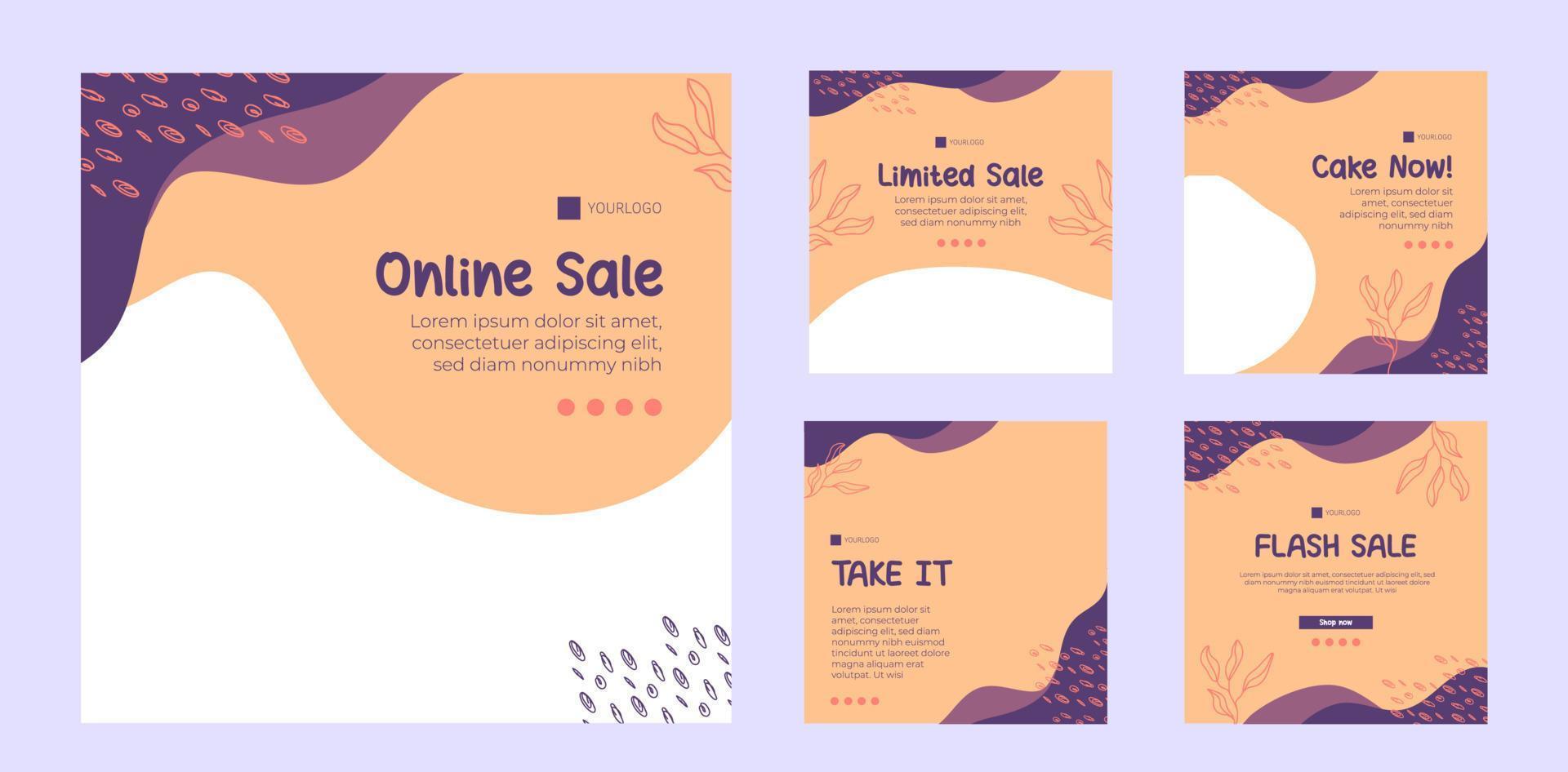 Online cake business template vector