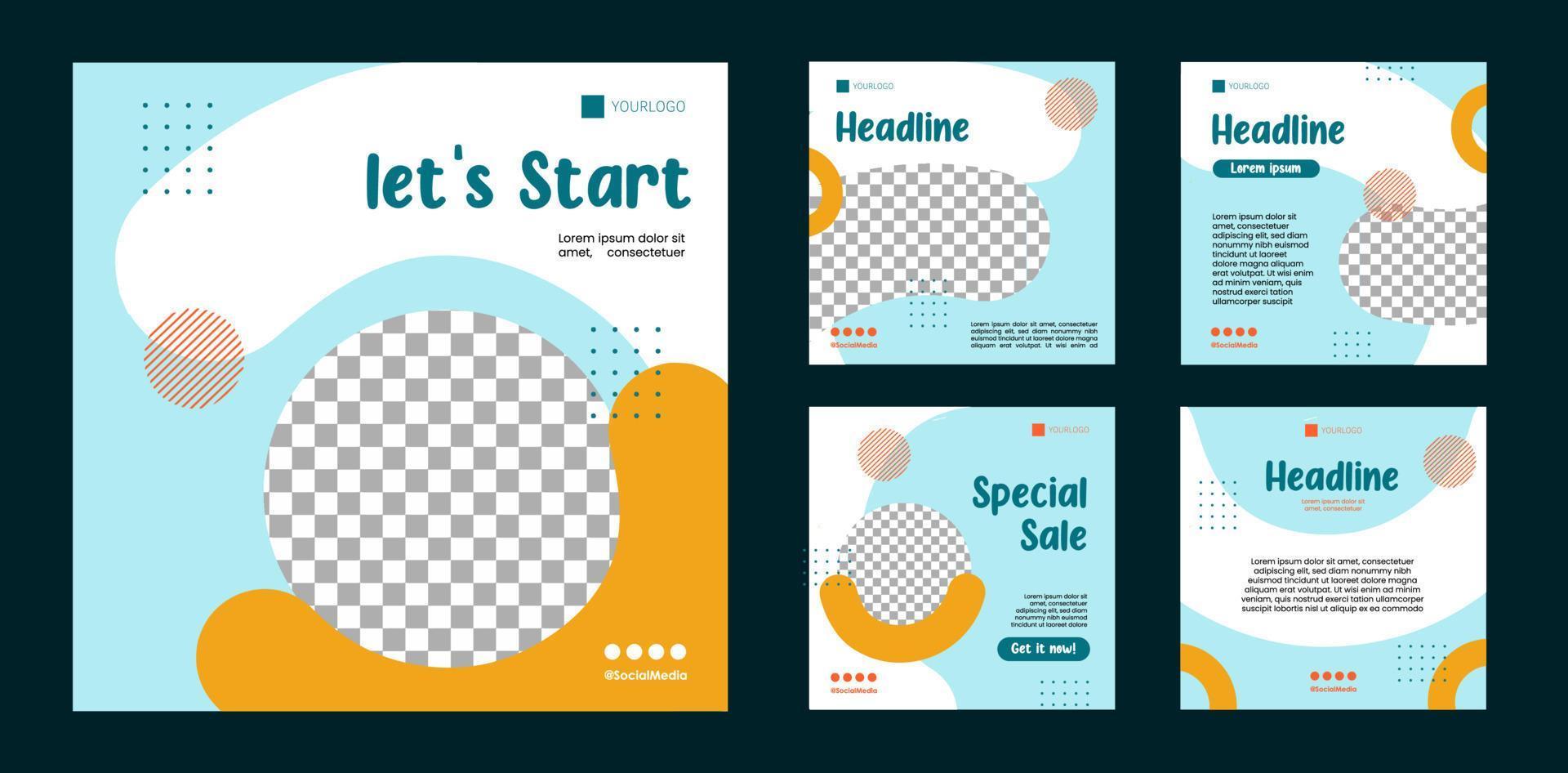 online marketing template with yellow and blue round semicircle ornament vector