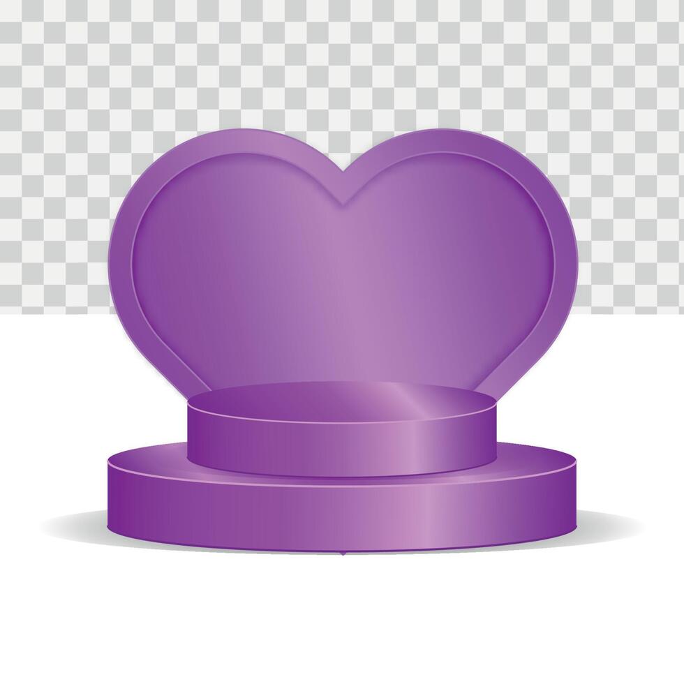 3D podium with love ornaments vector