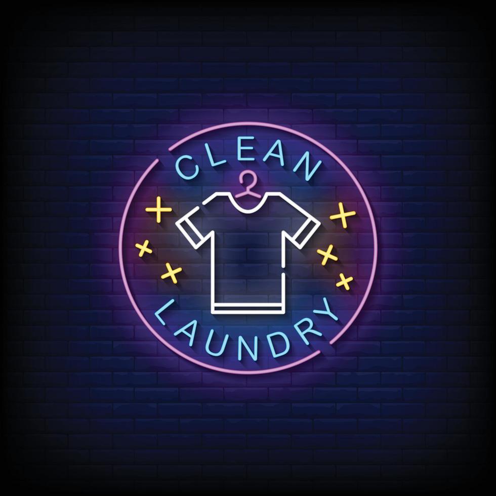 Clean Laundry Neon Signs Style Text Vector 5292678 Vector Art at Vecteezy