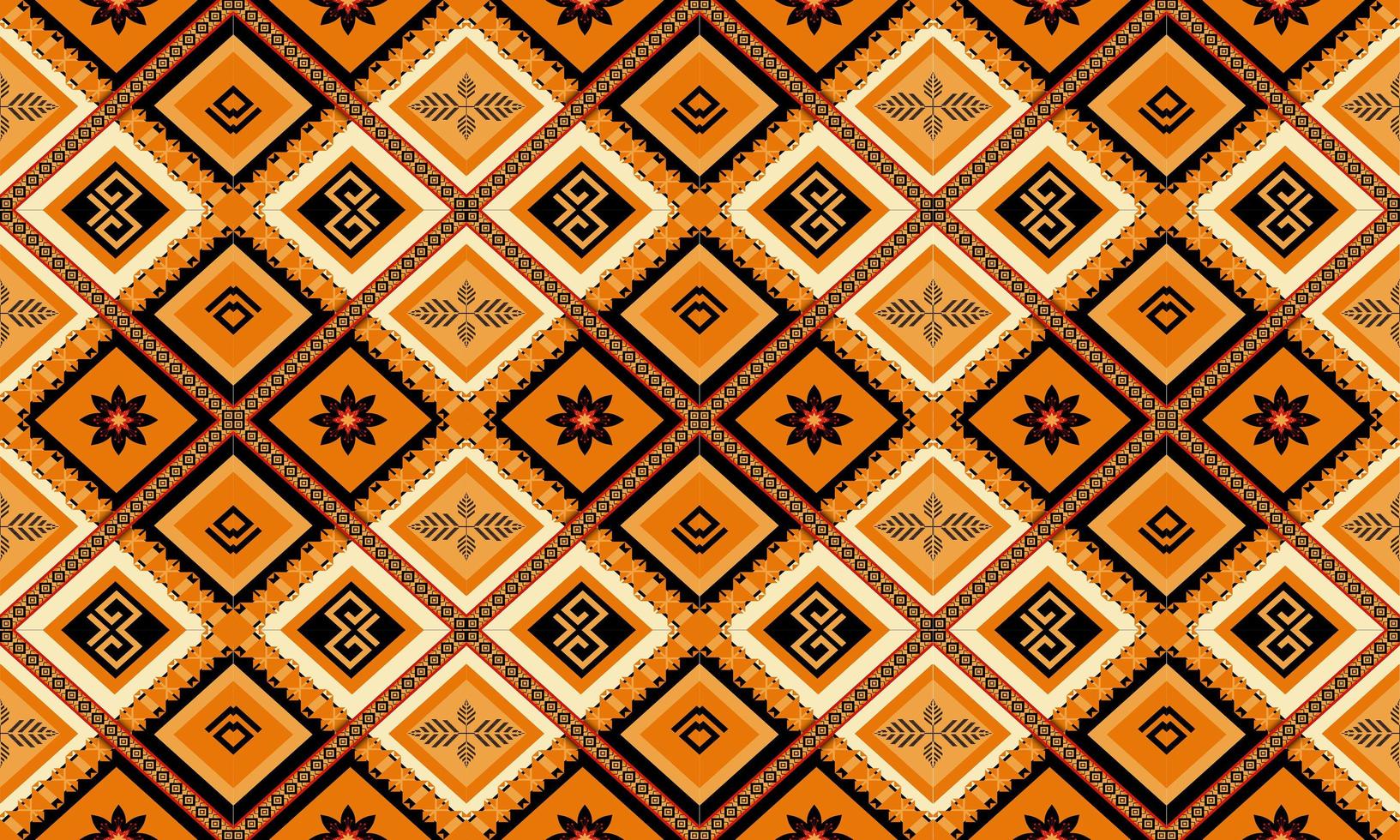 Diseño tradicional de patrones sin fisuras orientales étnicos geométricos para fondo, alfombra, papel tapiz, ropa, envoltura, batik, tela, estilo de bordado de ilustración vectorial. vector