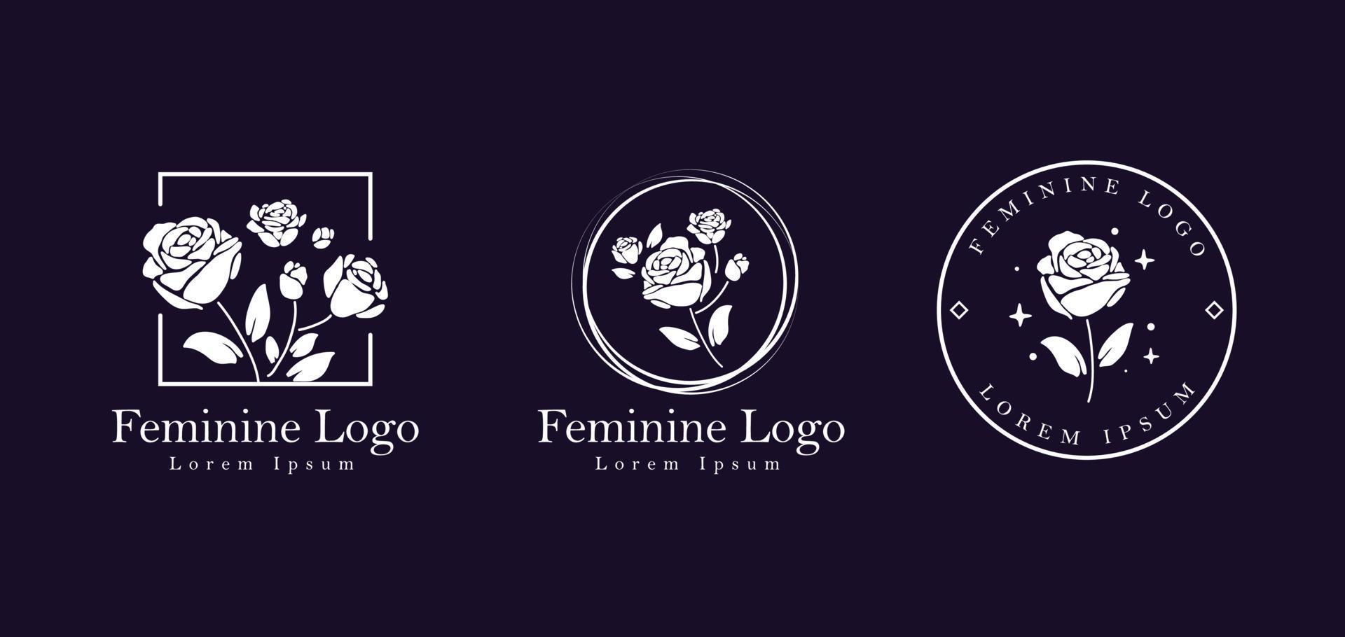 conjunto de logotipo de flores vector