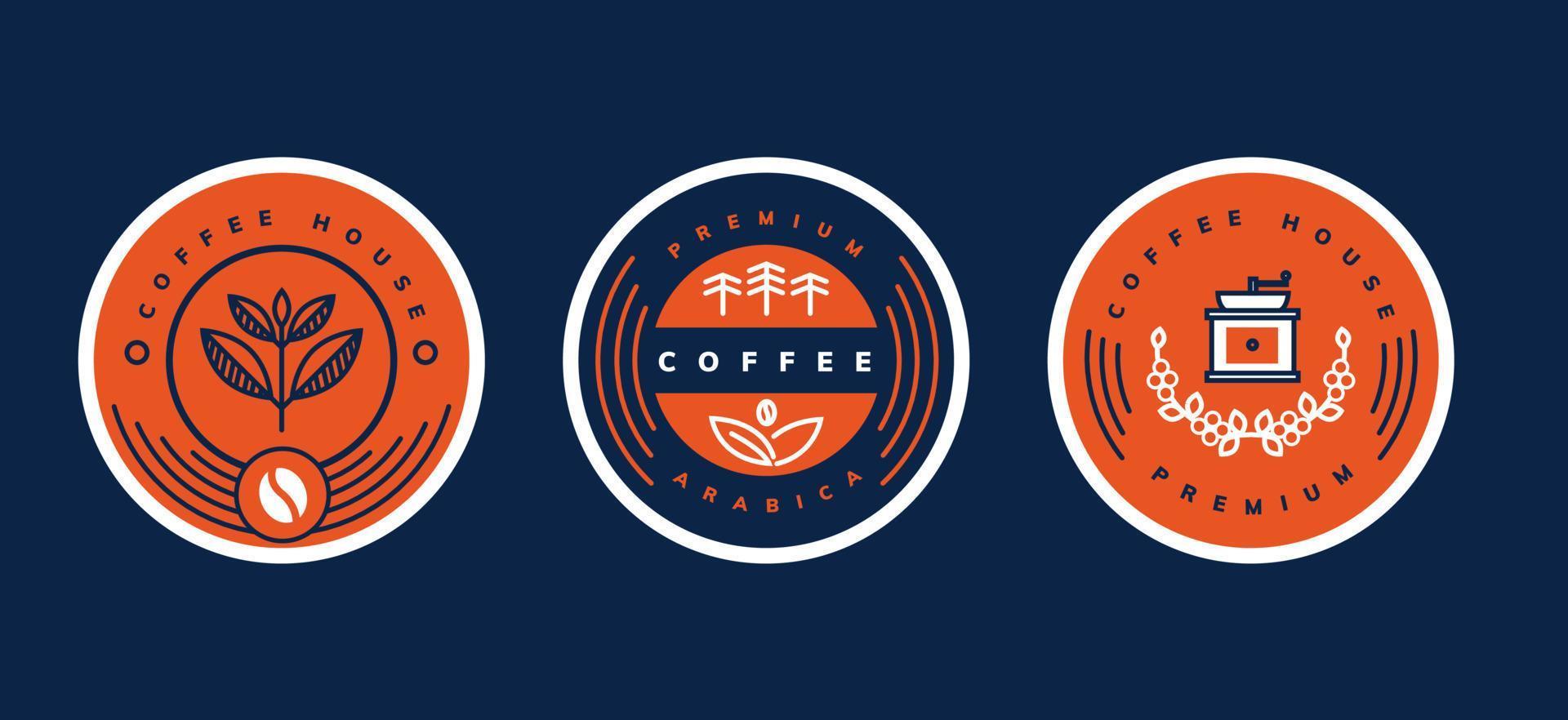 conjunto de logotipos minimalistas de café vector