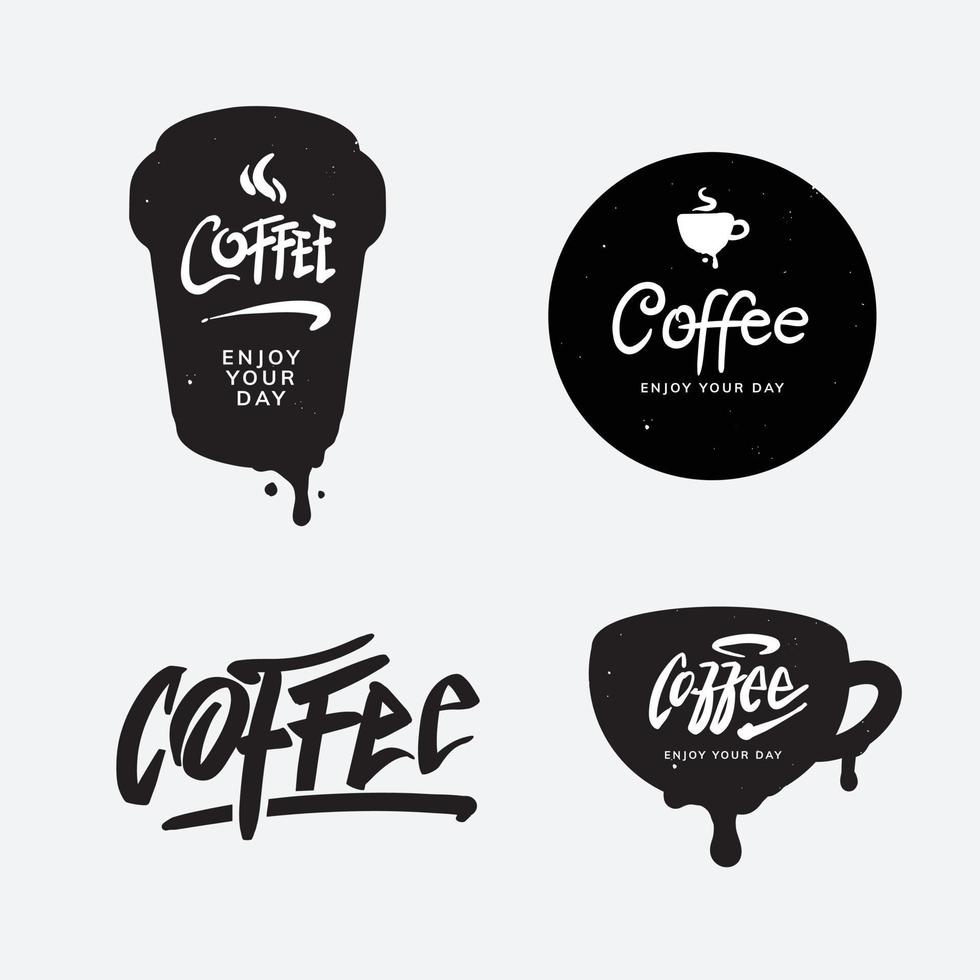 simple coffee typography design vector