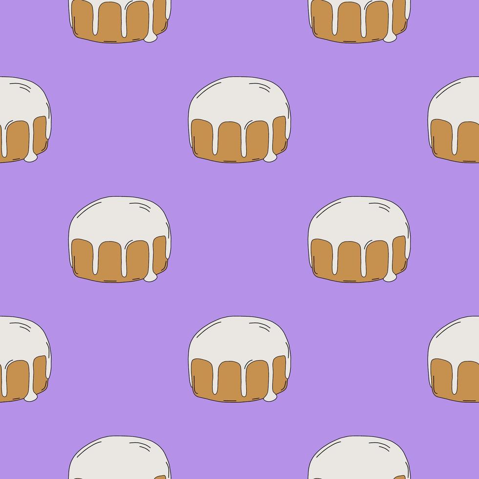 pastel de pascua de patrones sin fisuras con glaseado. dibujo a mano. vacaciones de primavera de easter.vector vector