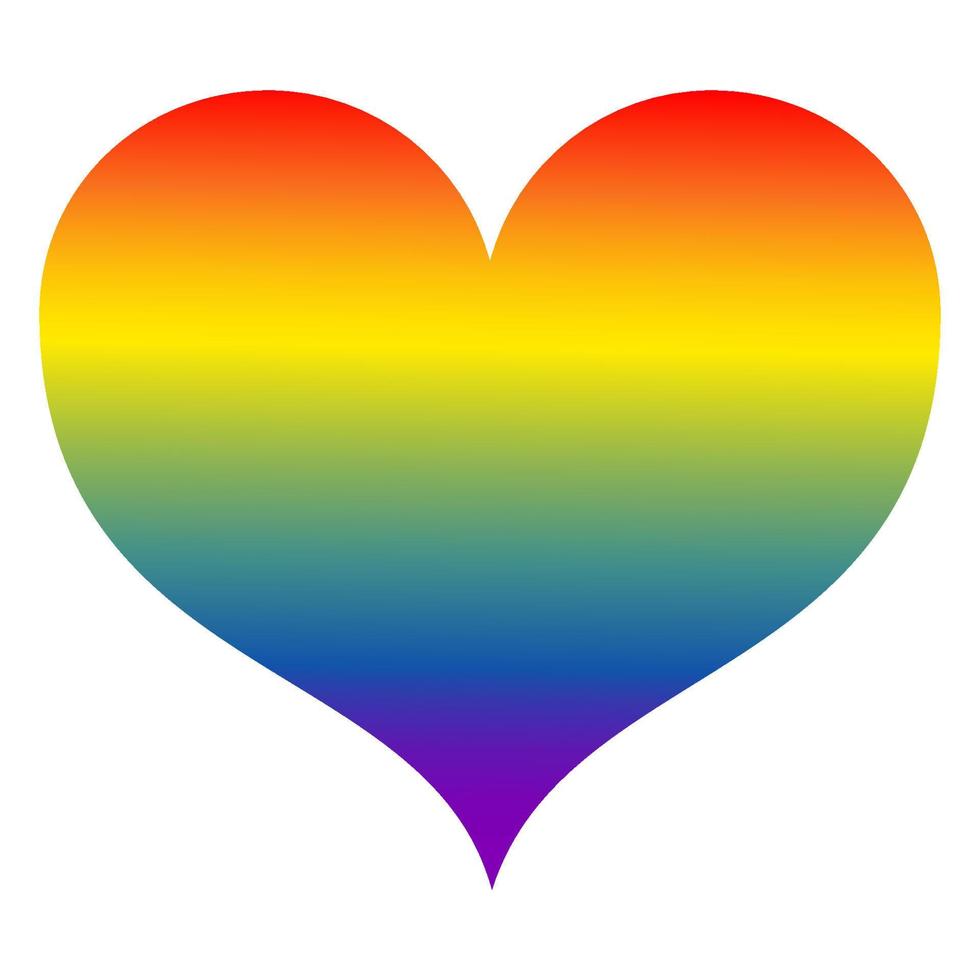 arco iris corazón lgbt, un símbolo del amor entre personas del mismo sexo. enamorado. adecuado para postales, decoración, regalos. vector de degradado de arco iris