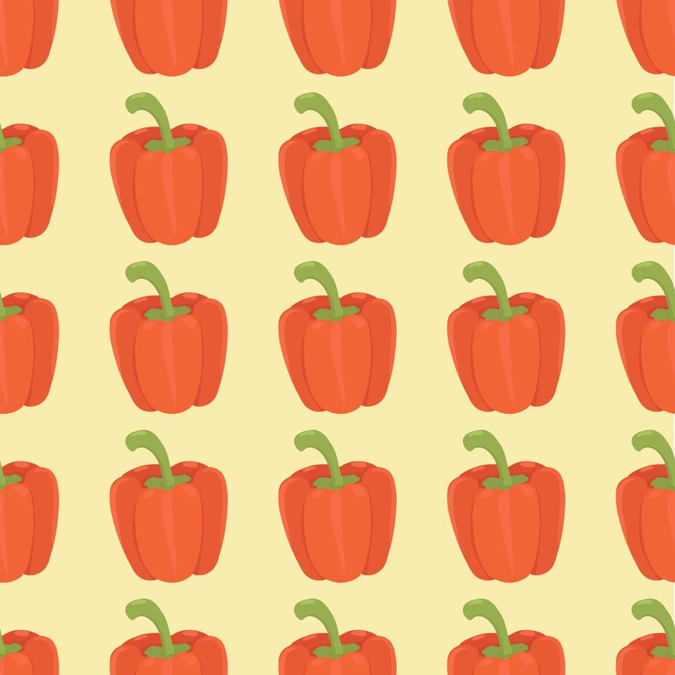 Red bell pepper. Seamless pattern with pepper. For fabric, napkins, packaging. vector