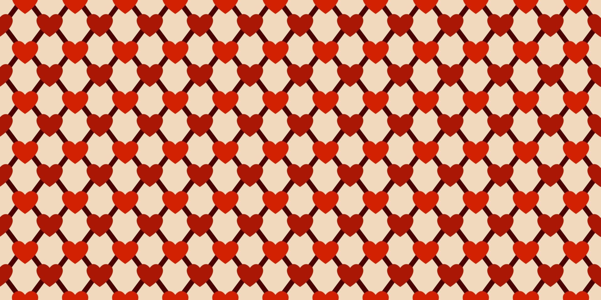 Seamless geometric pattern. Rhombus and heart background. Design for knitwear, fabric, stationery. Vector illustration isolated.