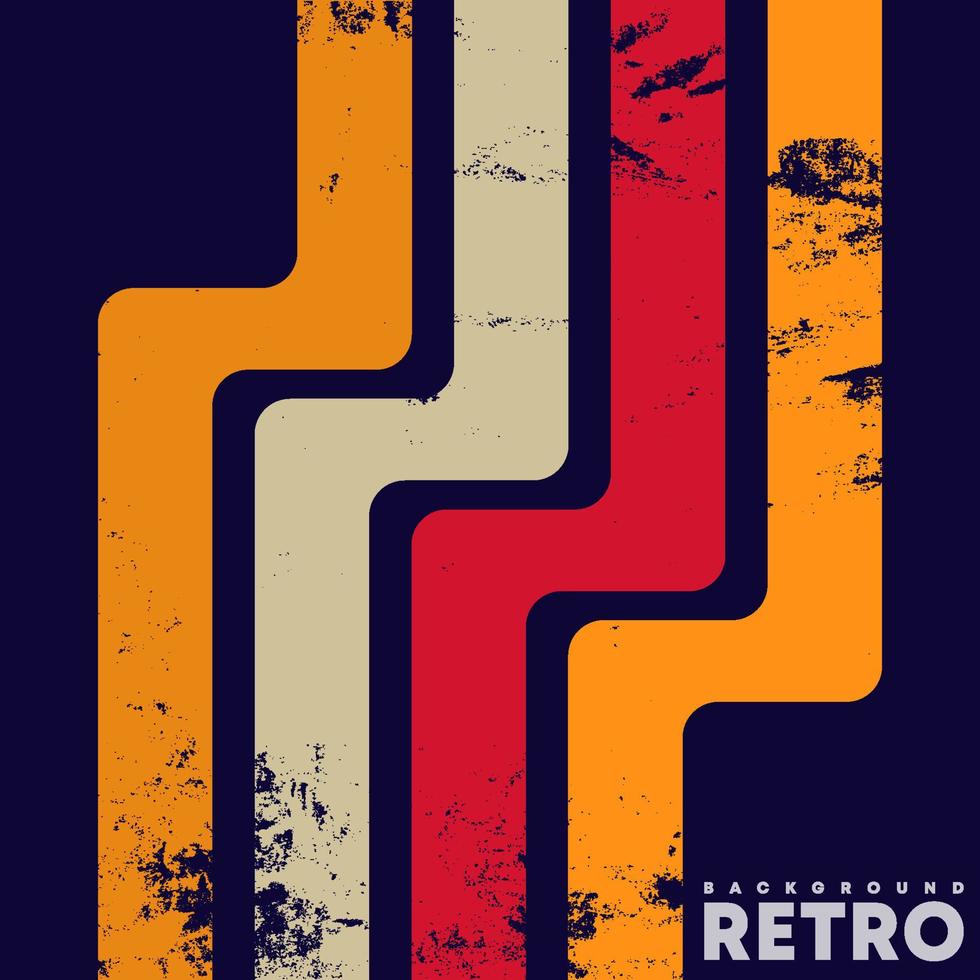 Fondo de diseño retro grunge con rayas de colores. ilustración vectorial. vector