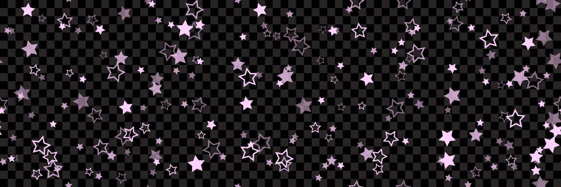 Pink star pattern background for wide banner. Seamless stars background. Vector illustration