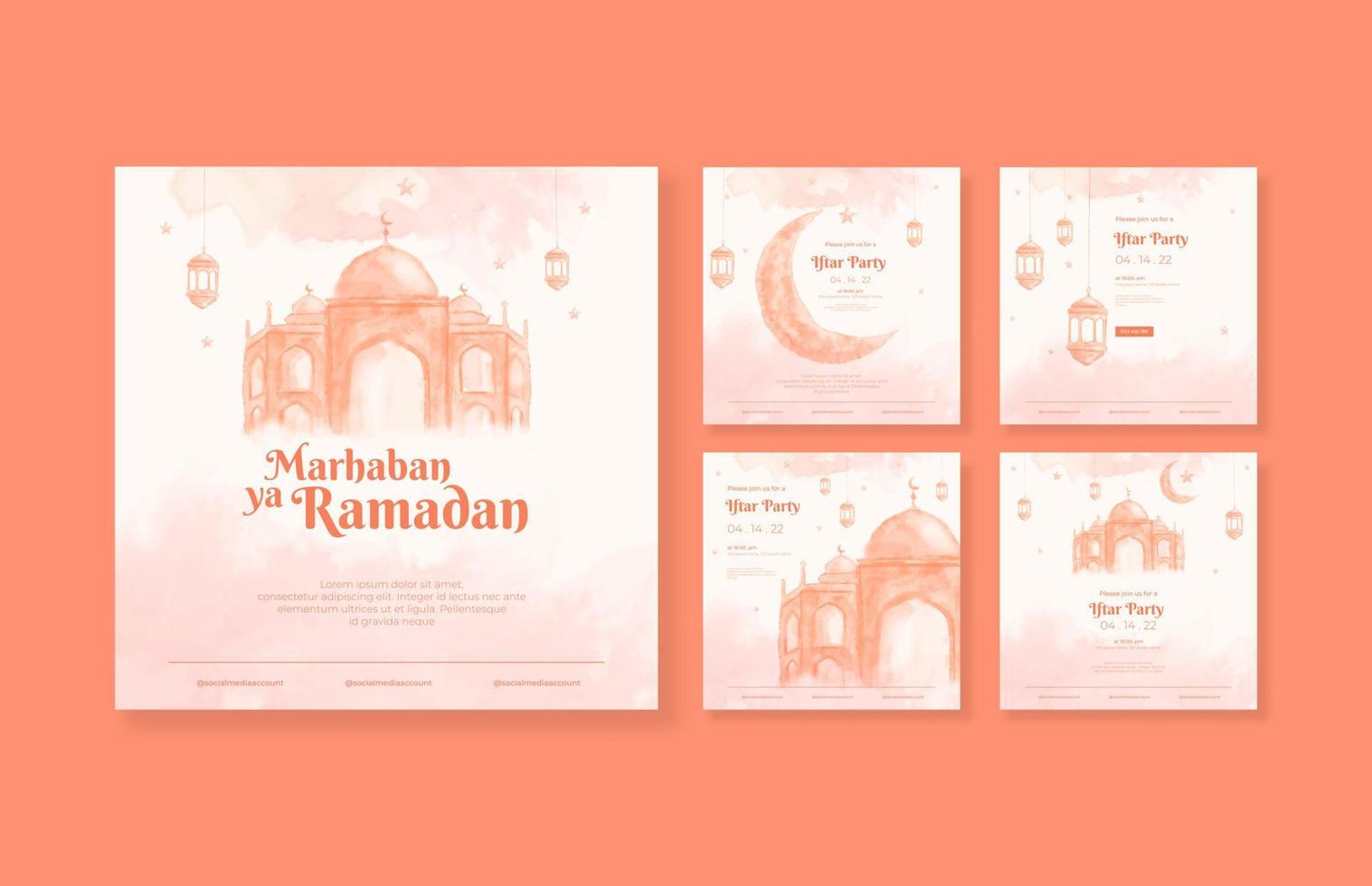 Ramadan kareem social media post template vector
