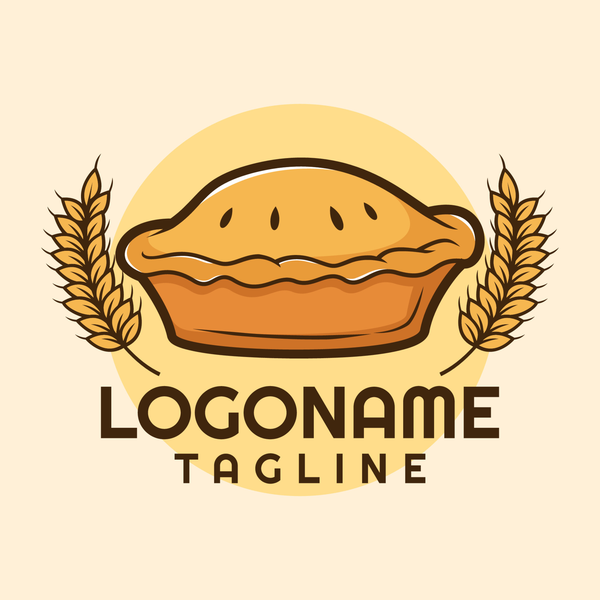 Pie Logo Bakery Logo Template Suitable For Restaurant And Shop Pie Logo Bakery Logo Template Suitable For Restaurant And Shop Free Vector