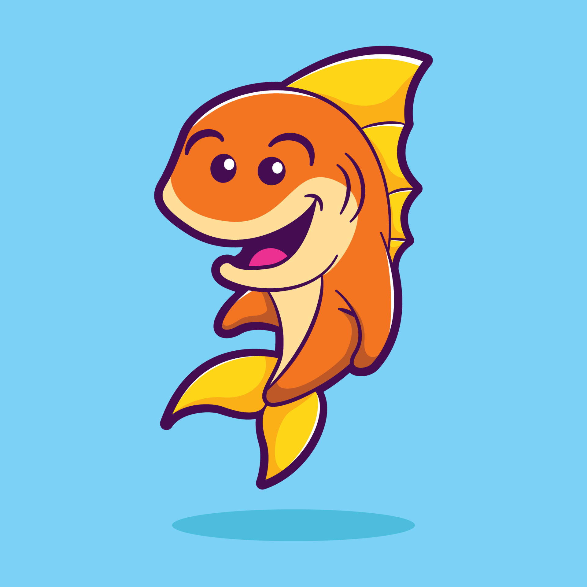 Cute fish cartoon vector illustration. sea animal concept 5293961 Vector  Art at Vecteezy
